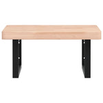 Basin Shelf Wall Mounted Steel and Solid Wood Beech 3302421