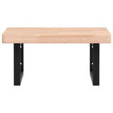 Basin Shelf Wall Mounted Steel and Solid Wood Beech 3302421
