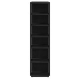 Shoe Cabinet Black Oak 25x27x102 cm Engineered Wood 862066