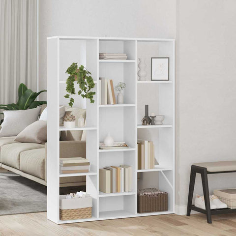 Room Divider/Book Cabinet White 100x24x140 cm Engineered Wood 800441