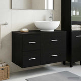 Bathroom Furniture Set 2 pcs Black Oak Engineered Wood 3403993