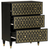 Side Cabinet Black wood grain with natural variations 358323