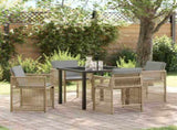 Garden Dining Set 5 pcs Beige Poly Rattan 3380793