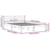 Bed Frame Brown 225.5 x 165.5 x 69.5 cm Solid Pine Wood 869782