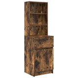 Bedside Cabinet Smoked Oak 39x35x125 cm Engineered Wood 861314