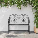 Garden Bench Black 104 x 54 x 93cm Steel 42008113
