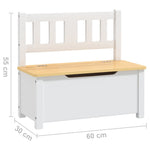 Children Storage Bench White and Beige 60x30x55 cm MDF 10408