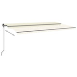 Manual Retractable Awning with Posts 6x3 m Cream 3070197