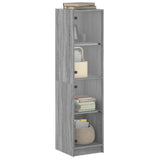 Highboard with Glass Doors Grey Sonoma 35x37x142 cm 836439