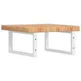 Basin Shelf Wall Mounted Steel and Solid Wood Oak 3302408