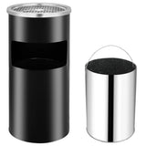 Ashtray Dustbin Black Powder coated steel Standard Wall mounting 51096