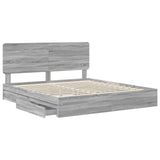 Storage Bed Grey Sonoma 180 x 200 cm Engineered Wood 3412663