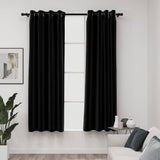Linen-Look Blackout Curtains 2 pcs Anthracite 140x175cm 321160