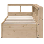 Bookcase Bed without Mattress 75x190cm Solid Wood Pine 3324484