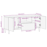 TV Cabinet with Drawer Walnut 105 x 33 x 46 cm Solid Mango Wood 4018238