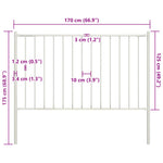 Fence Panel with Posts Powder-coated Steel 1.81x1.25 m White 145217