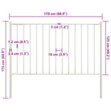 Fence Panel with Posts Powder-coated Steel 1.81x1.25 m White 145217