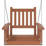Garden Swing Chair with Metal Chains Brown Solid Wood Fir 4008975
