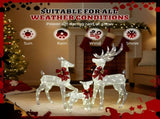 3-Piece Lighted Christmas Reindeer Set Outdoor Decorations, Weather Proof Sparkling Deer 21962879