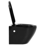 Wall Hung Toilet with Concealed Cistern Ceramic Black 3054478
