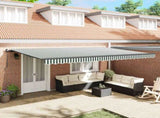 Retractable Awning Green and White 500 x 300 cm 3331463