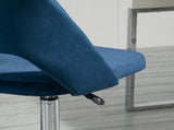Armless Velvet-Feel Office Chair - Dark Blue T3398P329953