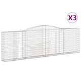 Arched Gabion Baskets 3 pcs 400x30x120/140 cm Galvanised Iron 3146880