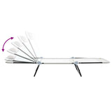 Folding Sun Lounger Folding Cream 182 x 55 x 85.5 cm Textilene 42003152