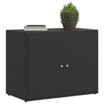 Garden Storage Cabinet Black 100x55.5x80 cm Poly Rattan 319868