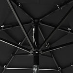 3-Tier Garden Parasol with Aluminium Pole Black 2 m 313858