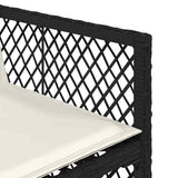 11 Piece Garden Dining Set with Cushions Black Poly Rattan 3210786