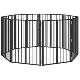 Dog Gate 8 pcs Black 60 x 80 cm Galvanised Steel 892017