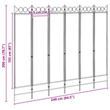 6-Panel Room Divider Beige 240 x 200 cm Fabric 42039202