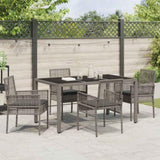 Garden Dining Set 5 pcs Grey Poly rattan 3334873