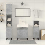3 Piece Bathroom Furniture Set Concrete Grey Engineered Wood 3324954