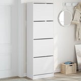 Shoe Cabinet with 4 Flip-Drawers White 60x34x187.5 cm 3214371