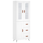 Highboard White 69.5x34x180 cm Engineered Wood 3198633