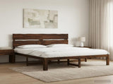 Double Bed Frame with Headboard ROSTOCK Dark Brown 200 x 200 cm 3405497
