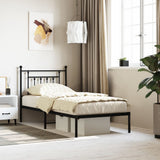 Metal Bed Frame without Mattress with Headboard Black 90x190cm 353529