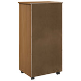 Rolling Cabinet Honey Brown 53 x 39 x 103 cm Solid Pine Wood 42028368