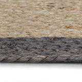 Handmade Rug Jute with Dark Grey Border 210 cm 343606