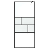 Walk-in Shower Wall Black 90 x 195 x 0.5 cm Glass and Aluminium 42025248