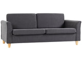Compact Loveseat Sofa, Modern 2 Seater Sofa for Living Room with Wood Legs and Armrests, Dark Grey T3398P328116
