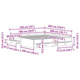 Bed Frame with Drawer Old Wood 180 x 200 cm Engineered Wood 3333960