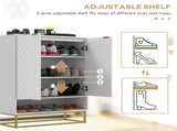Shoe Storage Cabinet, Modern Shoe Cupboard with Open Shelf, Adjustable Shelf, 6 Vents, Shoe Rack for T3398P343522