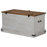 ZNTS Storage Chest HALDEN White 91x48x47 cm Solid Wood Pine 4018402