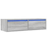 TV Cabinet with LED Lights Grey Sonoma 100X35.5x25 cm 860243