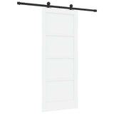 Sliding Door White and Black 83 x 202 cm Solid Pine Wood 3445452