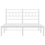 Metal Bed Frame without Mattress with Headboard White 140x190cm 355708