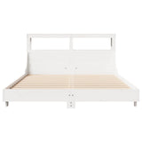 Bed Frame without Mattress White 150x200 cm King Size Solid Wood Pine 3306418